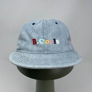 Barney Cools Men Denim Snapback Hat‎ Light Blue Multi Color Logo Surf Skate New